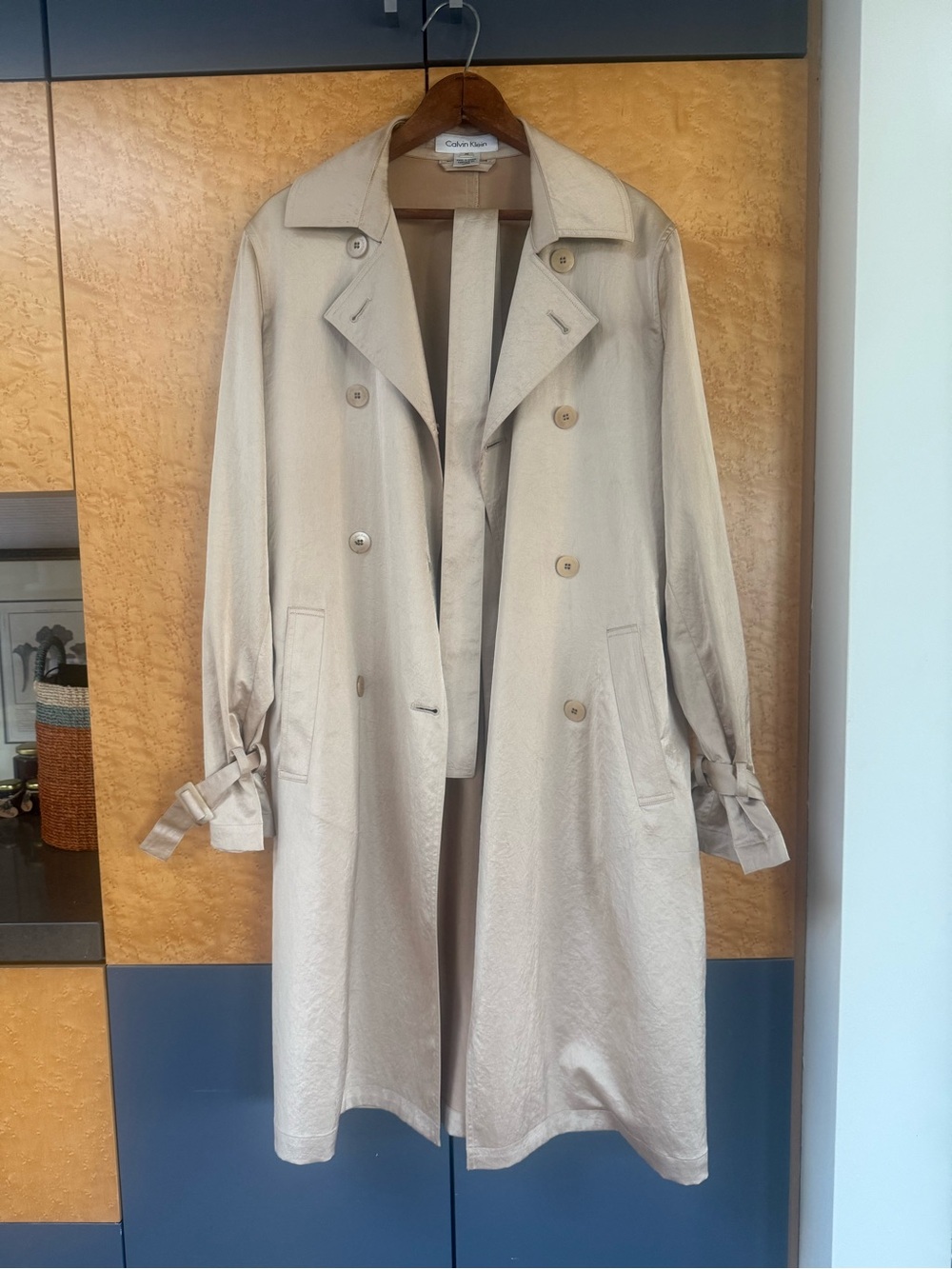 Calvin Klein Women's Gold Evening Trench Coat